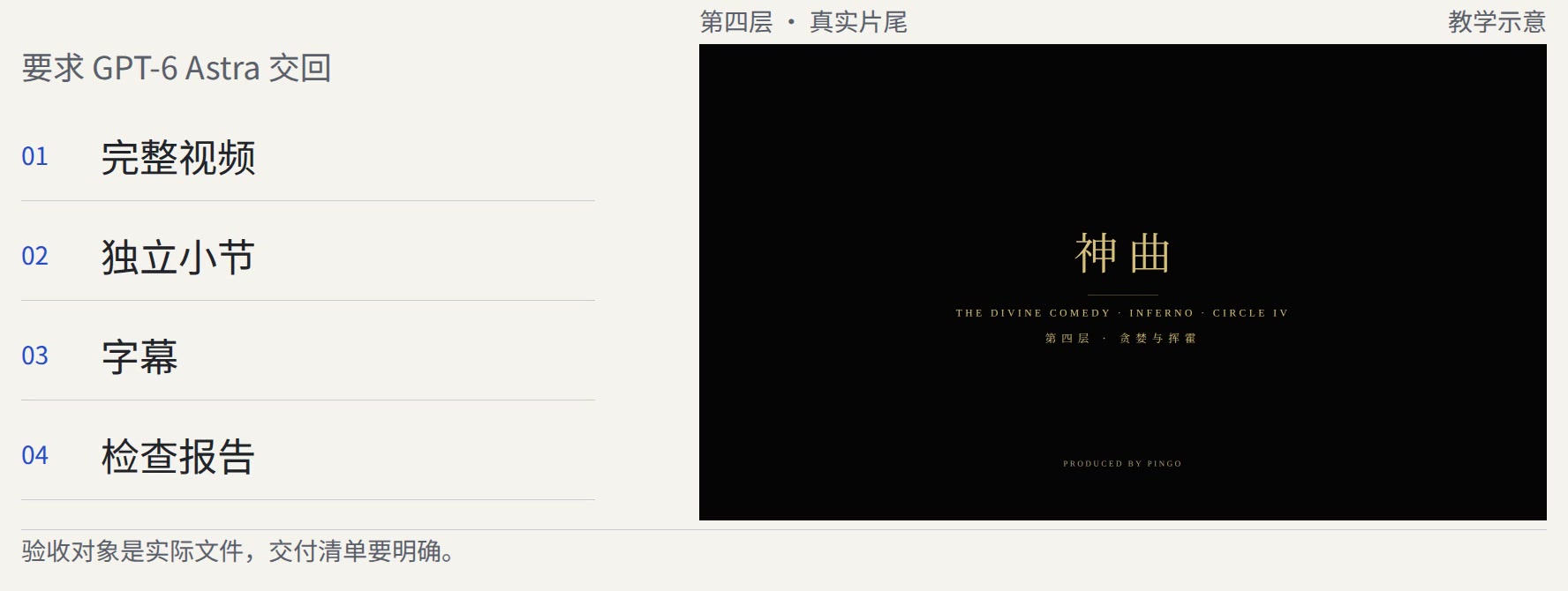 影片交付与系列档案清单